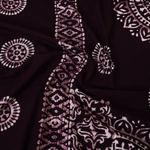 Brown - Cotton Double Hand Batik Print Bed Sheet Set 47