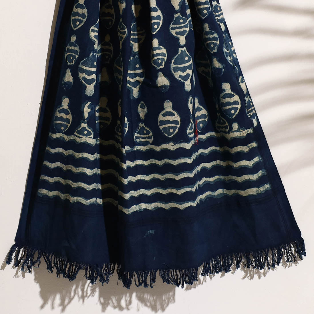 Blue - Bindaas Block Printed Handloom Cotton Towel