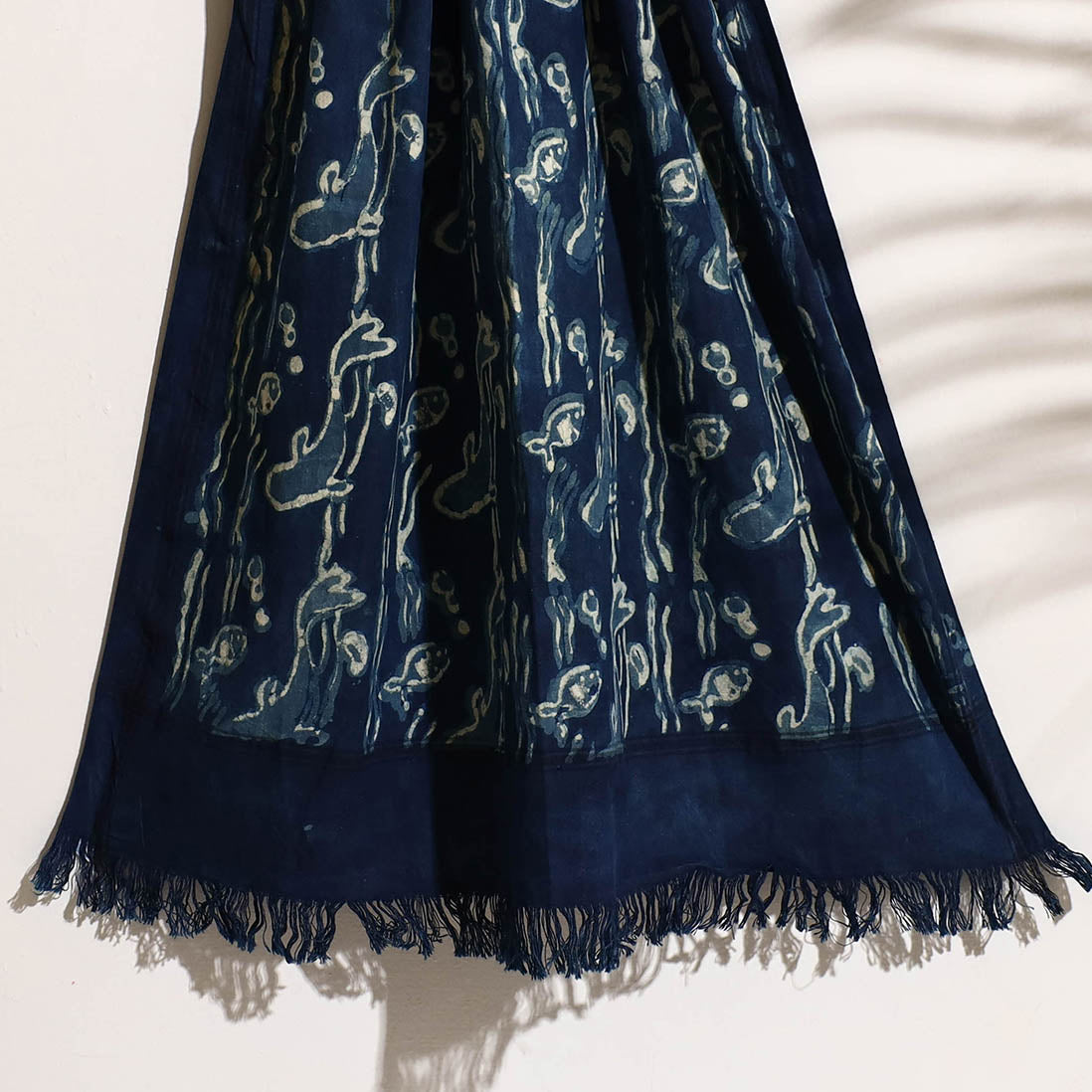 Blue - Bindaas Block Printed Handloom Cotton Towel