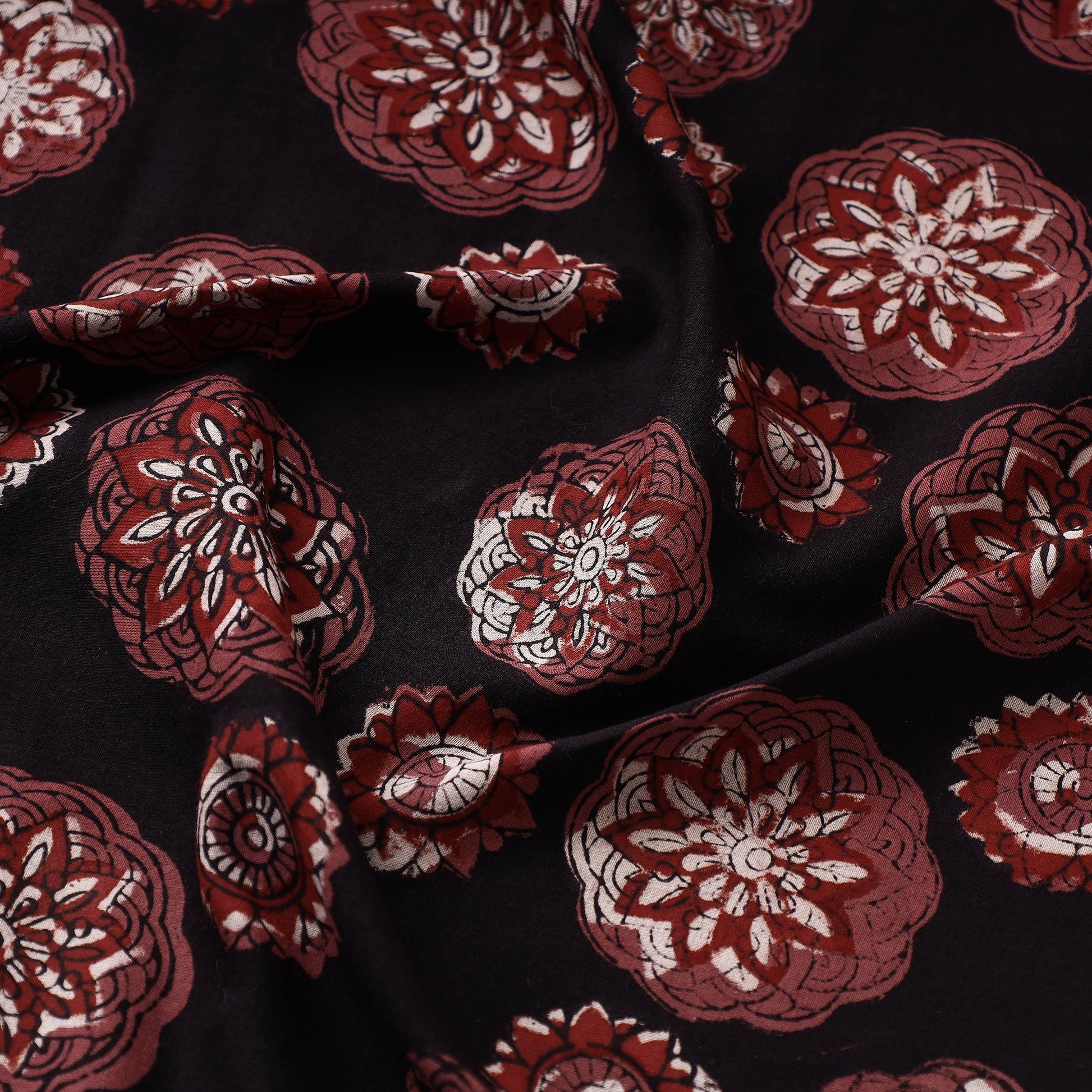 Black - Jahota Block Printed Cotton Fabric