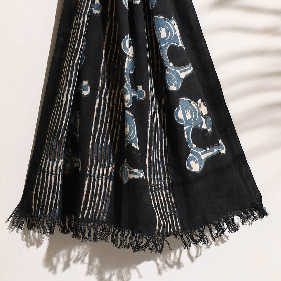 Black - Bindaas Block Printed Handloom Cotton Towel