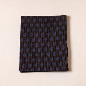 Black - Bagh Block Printed Kantha Style Cotton Precut Fabric (2 Meter)