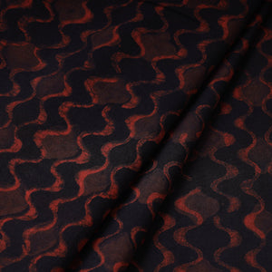 Black - Akola Hand Block Printed Cotton Fabric