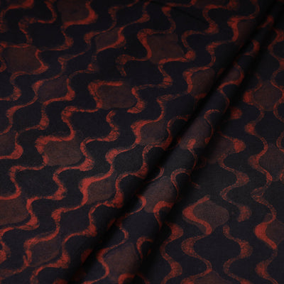 Black - Akola Hand Block Printed Cotton Fabric