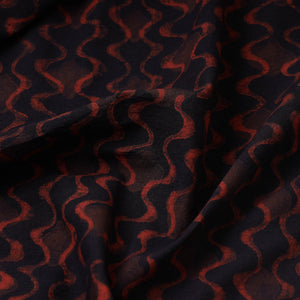 Black - Akola Hand Block Printed Cotton Fabric