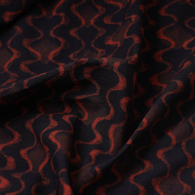 Black - Akola Hand Block Printed Cotton Fabric