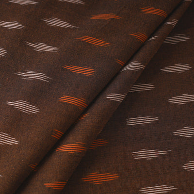 Brown - Pochampally Ikat Weave Cotton Fabric 12