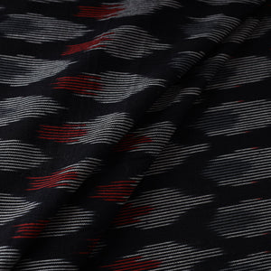 Black - Pochampally Ikat Weave Cotton Fabric 13