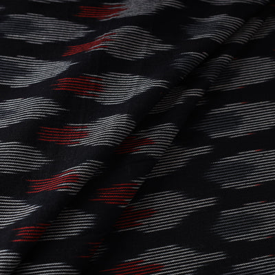 Black - Pochampally Ikat Weave Cotton Fabric 13