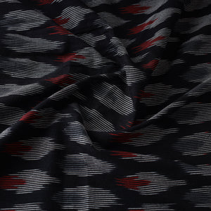 Black - Pochampally Ikat Weave Cotton Fabric 13