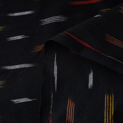Black - Pochampally Ikat Weave Cotton Fabric 14