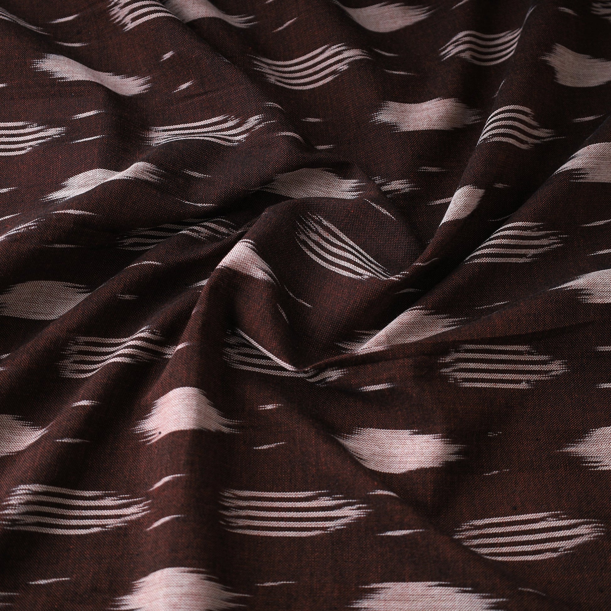 Brown - Pochampally Ikat Weave Cotton Fabric 15
