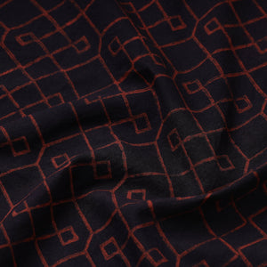 Black - Akola Hand Block Printed Cotton Fabric