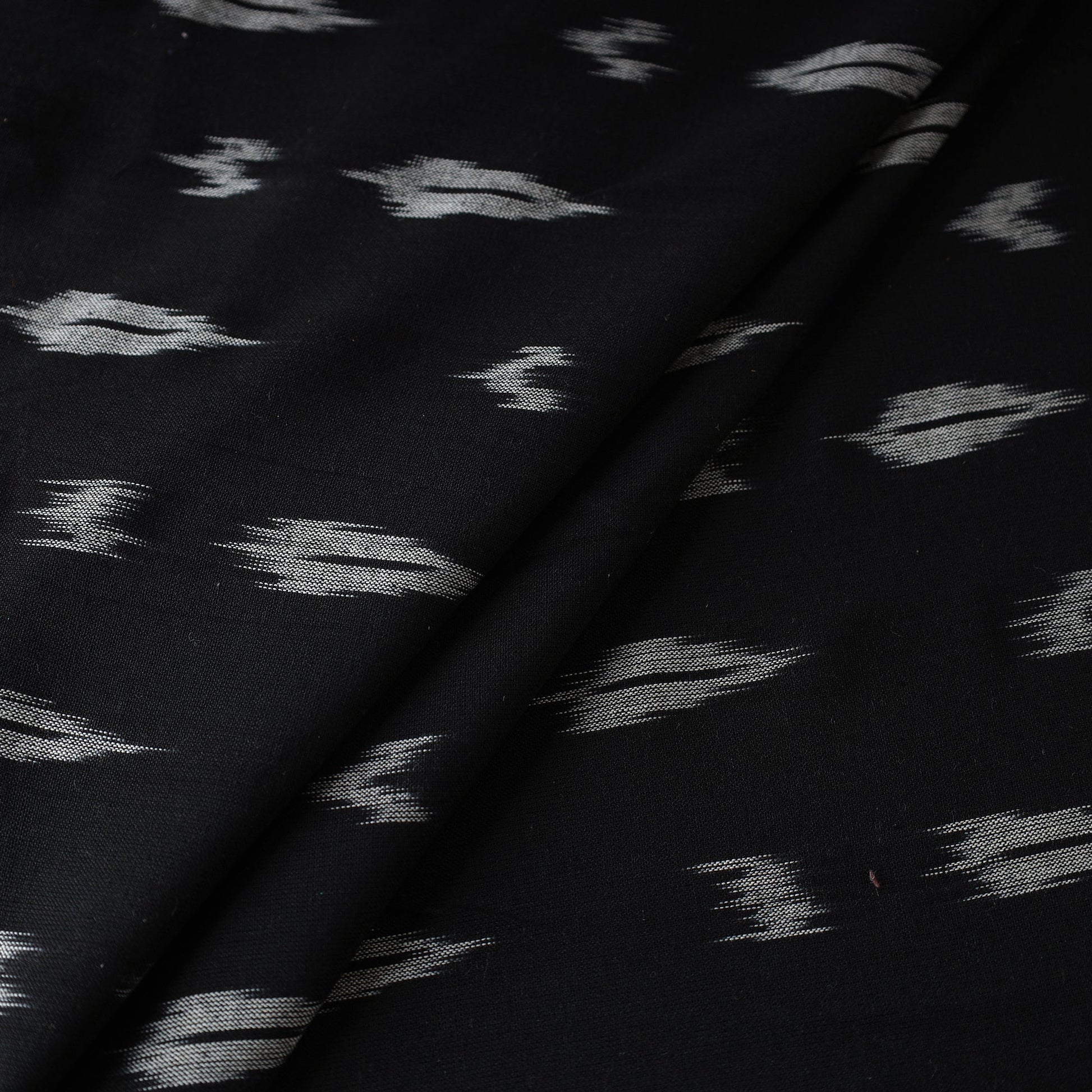 Black - Pochampally Ikat Weave Cotton Fabric 27