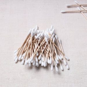 Bamboo Wood Cotton Earbuds (Set of 50)