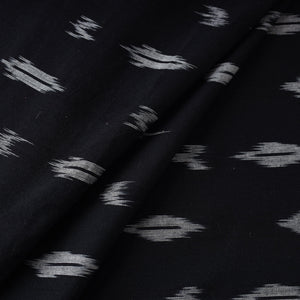 Black - Pochampally Ikat Weave Cotton Fabric 21