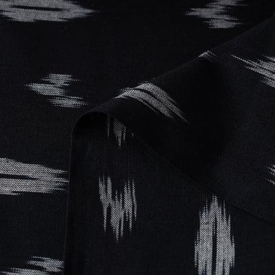 Black - Pochampally Ikat Weave Cotton Fabric 21