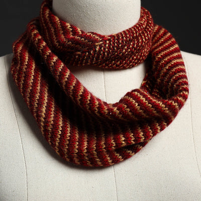 Brown - Kumaun Hand Knitted Woolen Neck Warmer 04