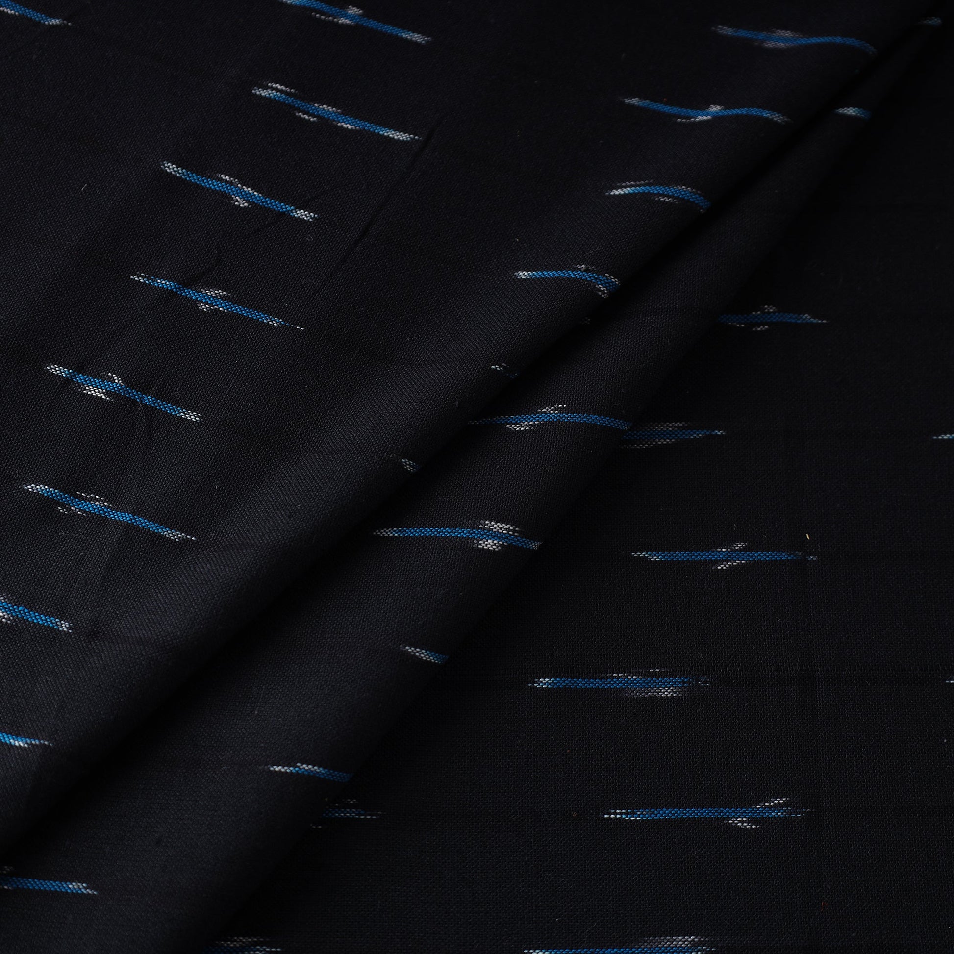 Black - Pochampally Ikat Weave Cotton Fabric 25