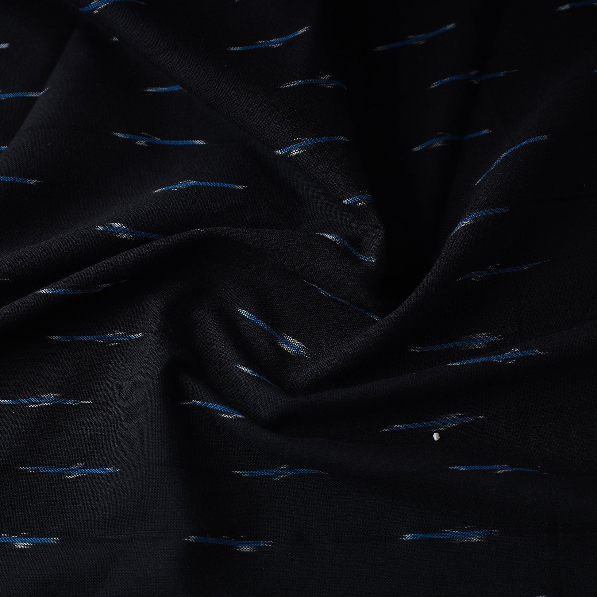 Black - Pochampally Ikat Weave Cotton Fabric 25