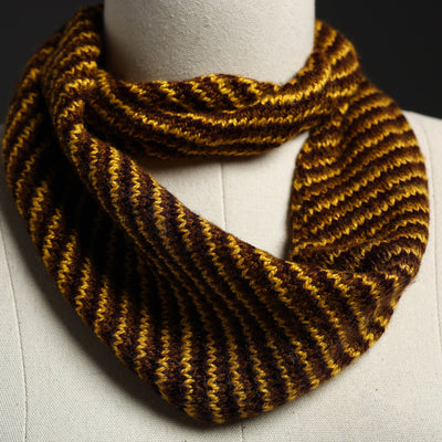 Brown - Kumaun Hand Knitted Woolen Neck Warmer 12