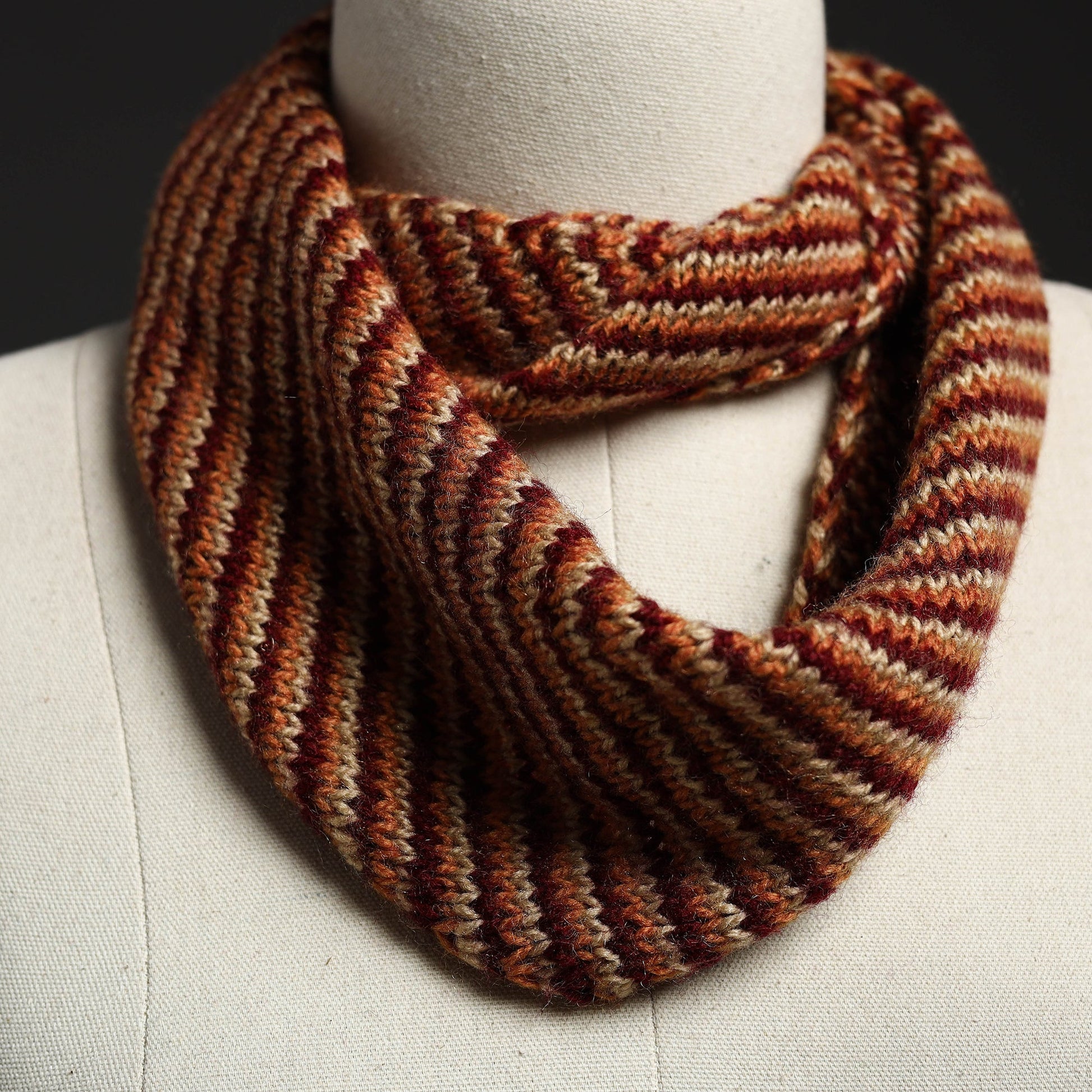 Brown - Kumaun Hand Knitted Woolen Neck Warmer 22
