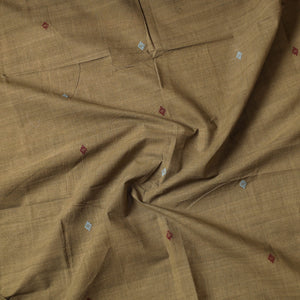 Brown - Godavari Jamdani Buti Pure Handloom Cotton Precut Fabric (1 Meter)