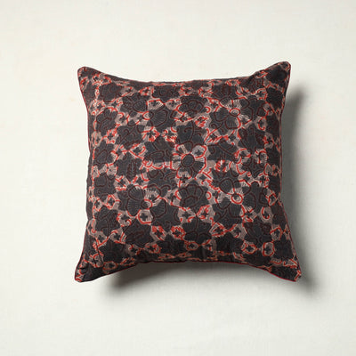 Brown - Block Printed Cotton Ajrakh Cushion Cover (16 x 16 in) 16