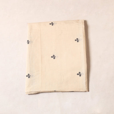 Beige - Godavari Jamdani Buti Pure Handloom Cotton Precut Fabric (1.9 Meter)