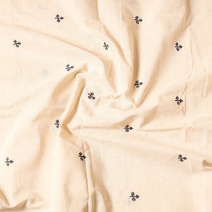 Beige - Godavari Jamdani Buti Pure Handloom Cotton Precut Fabric (1.9 Meter)