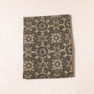 Brown - Ajrakh Block Printed Cotton Precut Fabric (1.4 Meter)