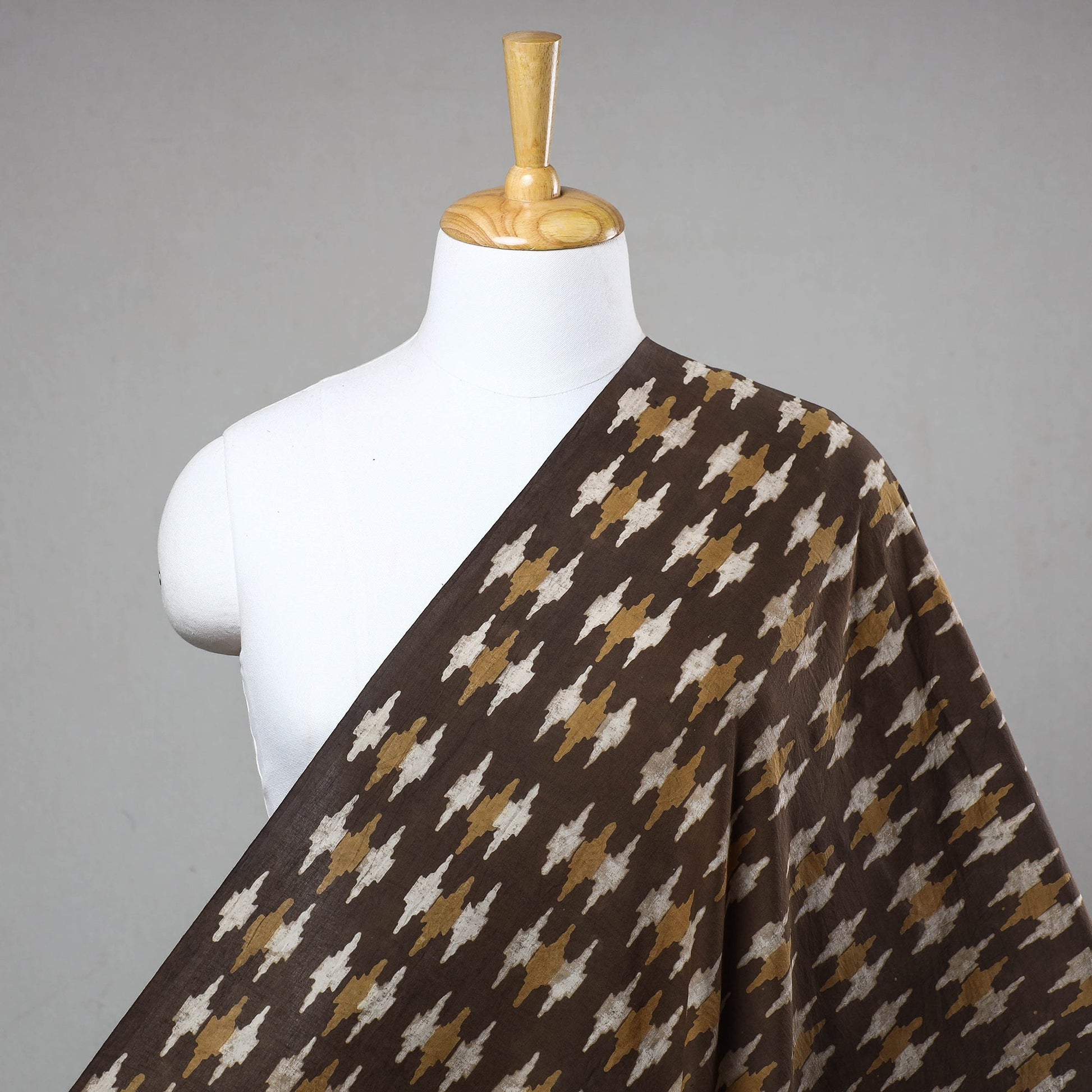 Brown - Akola Hand Block Printed Cotton Fabric