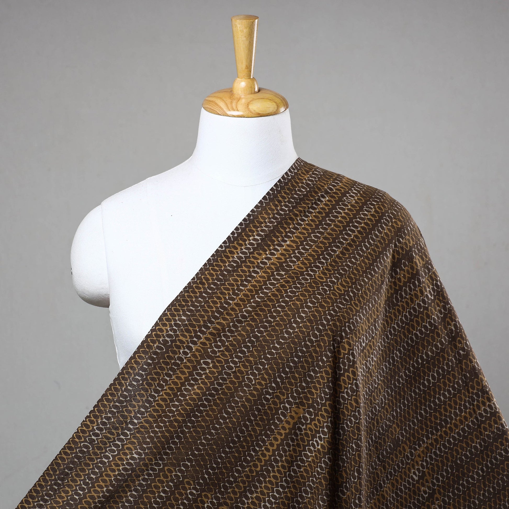 Brown - Akola Hand Block Printed Cotton Fabric