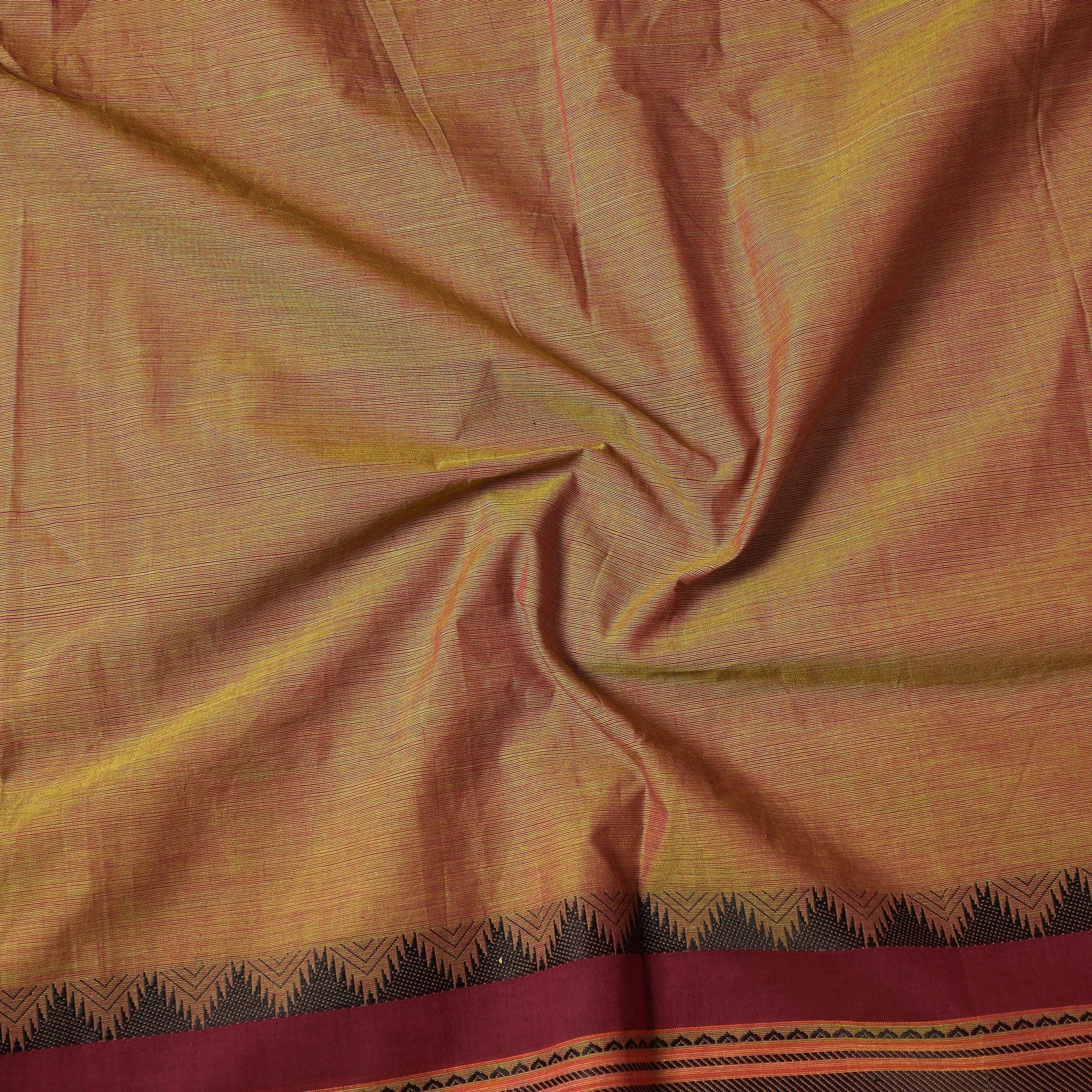 Brown - Kanchipuram Cotton Precut Fabric (1.95 Meter)