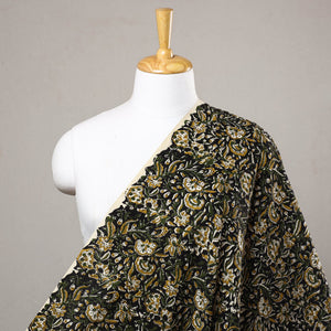 Black - Kalamkari Bagru Block Print Cotton Fabric