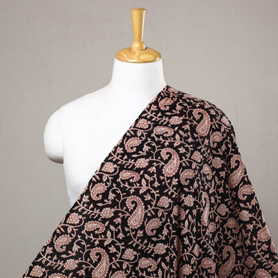 Black - Bagru Block Print Cotton Fabric