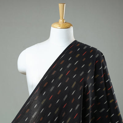 Black - Pochampally Ikat Weave Cotton Fabric 14