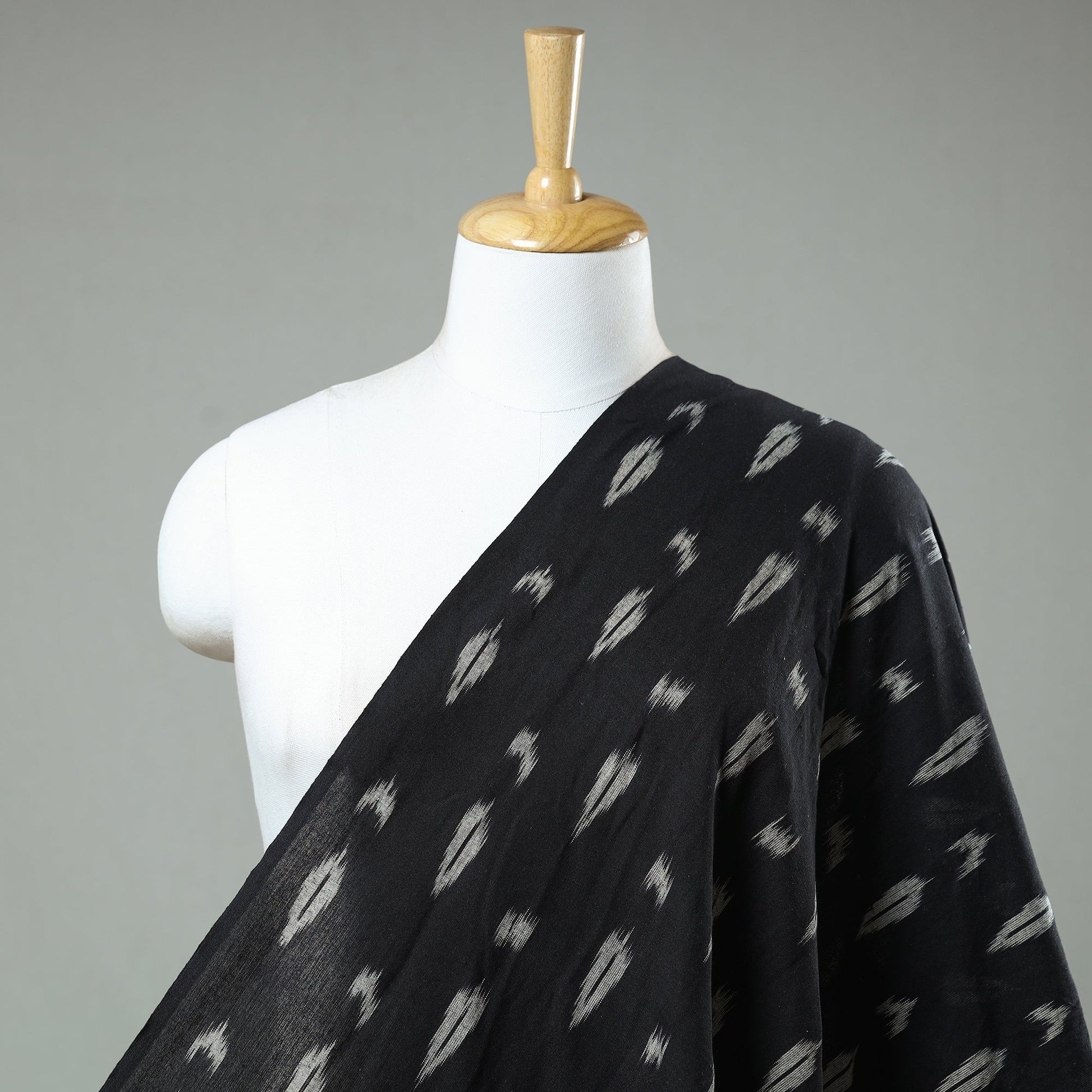 Black - Pochampally Ikat Weave Cotton Fabric 27