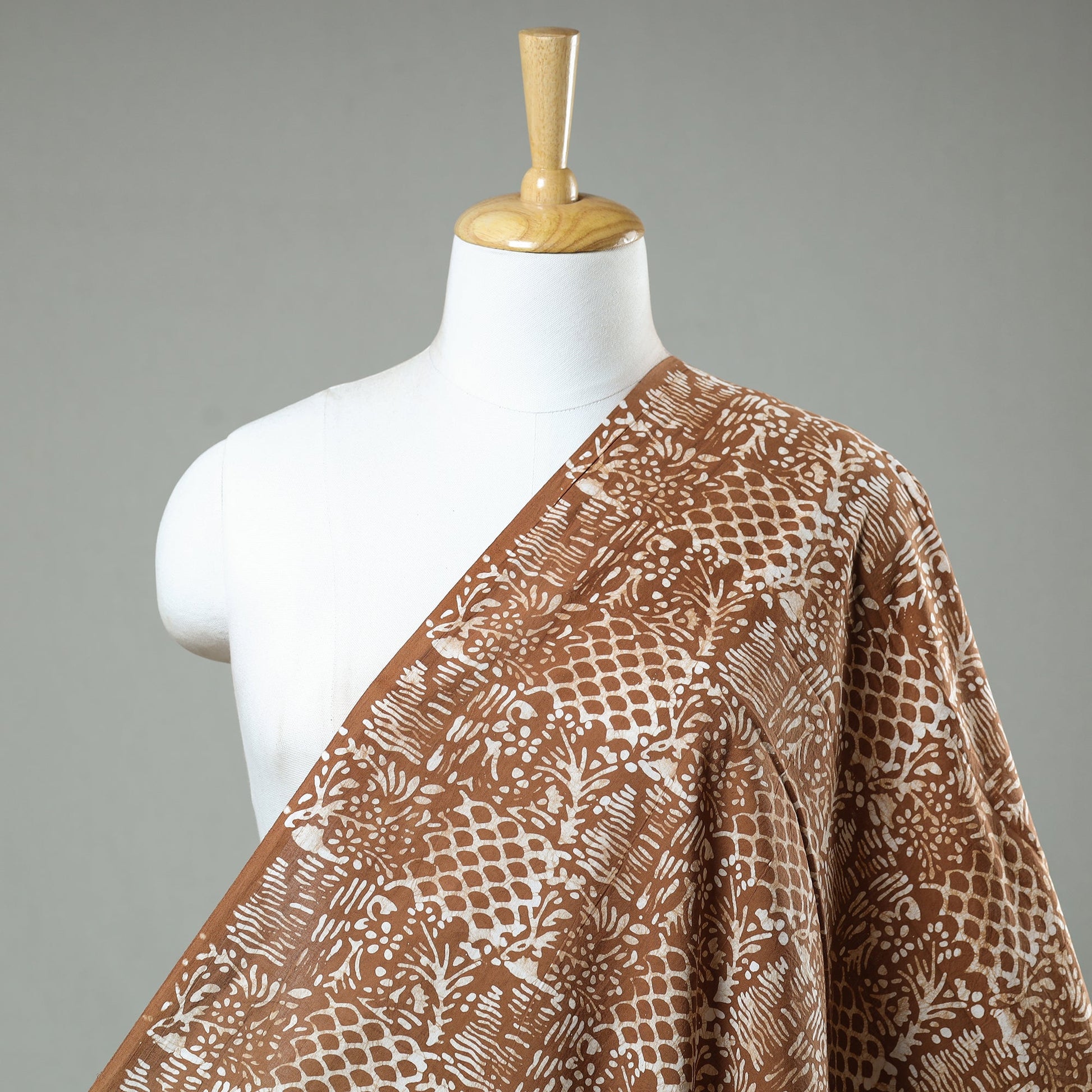 Brown - Hand Printed Cotton Batik Fabric 81