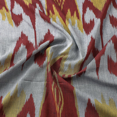 grey - Handloom Cotton Pochampally Central Asian Ikat Fabric