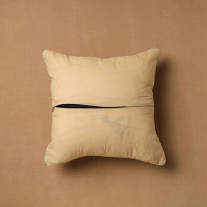 Beige - Block Print Cotton Sanganeri Cushion Cover (16 x 16 in) 06
