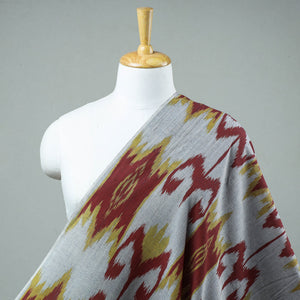 grey - Handloom Cotton Pochampally Central Asian Ikat Fabric