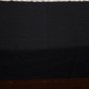 Black - Plain Cotton Double Bed Cover with Block Print Patchwork (94 x 89 In)