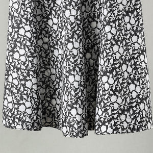 Black - Sanganeri Block Printed Cotton Wrap Around Skirt