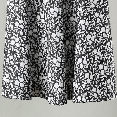Black - Sanganeri Block Printed Cotton Wrap Around Skirt