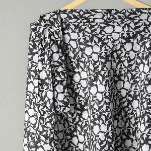 Black - Sanganeri Block Printed Cotton Wrap Around Skirt