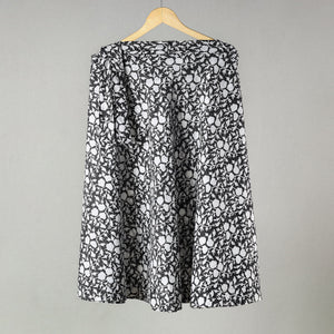 Black - Sanganeri Block Printed Cotton Wrap Around Skirt