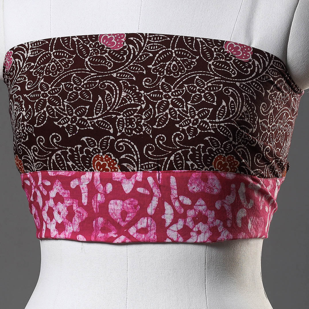 Brown - Sanganeri Block Printed Cotton Blouse Piece