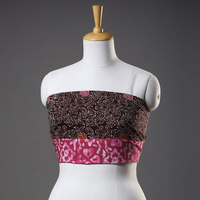 Brown - Sanganeri Block Printed Cotton Blouse Piece