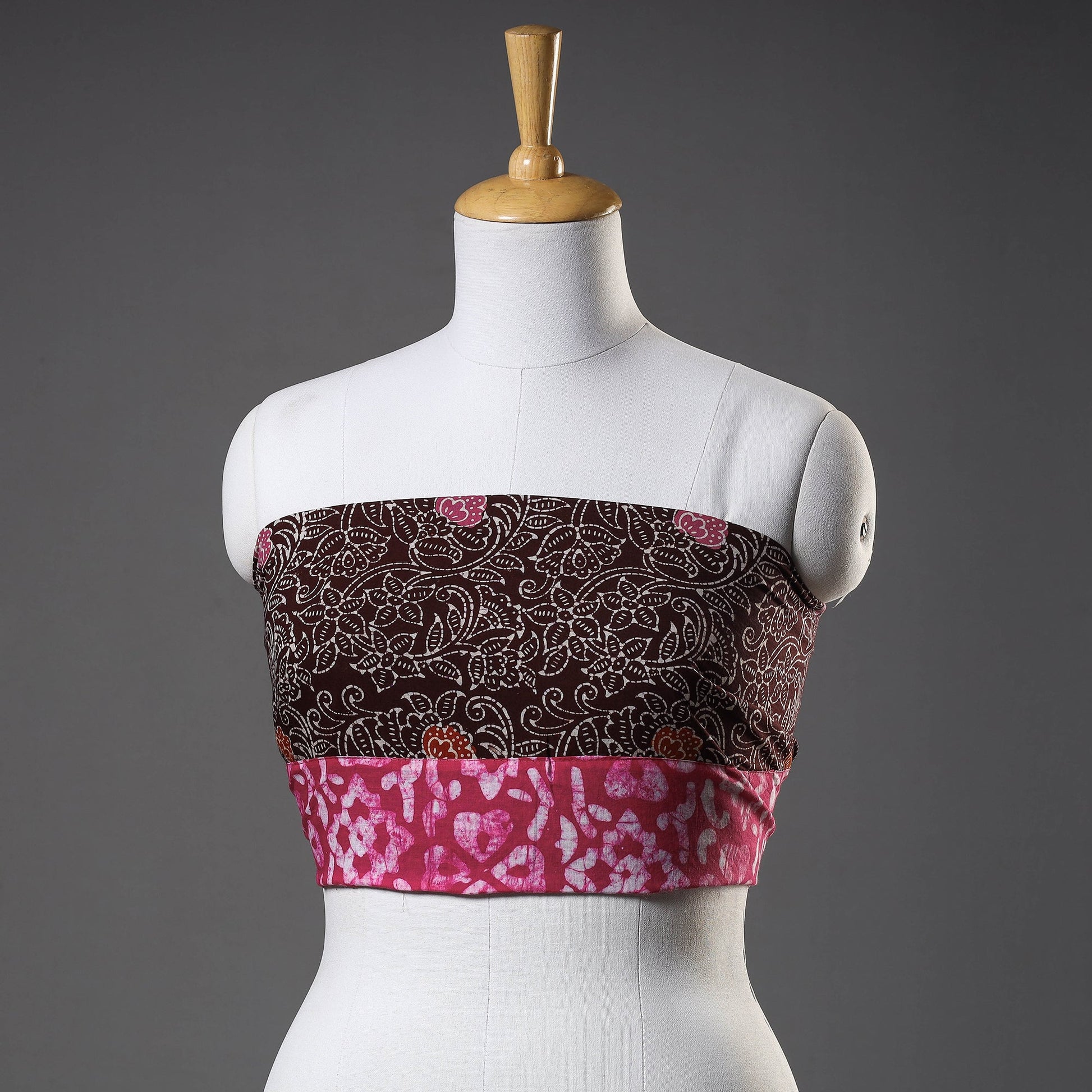 Brown - Sanganeri Block Printed Cotton Blouse Piece